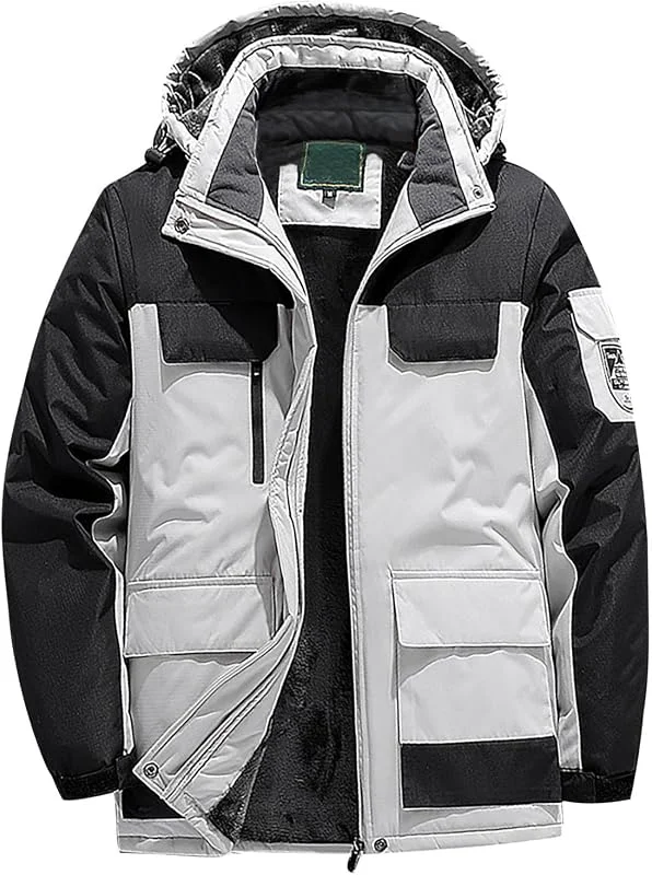 Generisch Manteau d'hiver surdimensionné pour homme - Veste de ski chaude en laine pour l'extérieur - Combinaison de randonnée 5XL 9XL — Vetements ski
