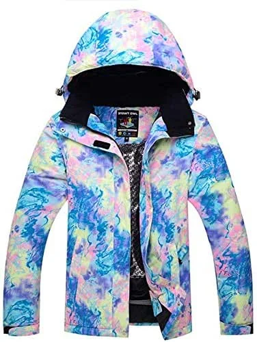 MU Veste de ski imperméable femmes de Mountain Ski manteau de veste imperméable coupe-vent Snowboard Veste de pluie neige Veste d'hiver, Multicolore, Moyen — Vetements ski