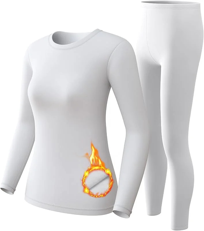 sous-vêtements Thermiques pour Femmes, sous-vêtements Fonctionnels thermoactifs Respirants, sous-vêtements de Ski en Polaire intérieure, Ensemble de sous-vêtements Thermiques Doux — Vetements ski