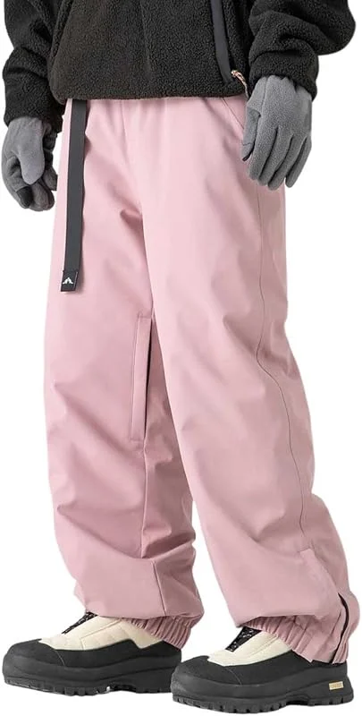 Generisch Pantalon de ski d'hiver rembourré pour homme - Coupe-vent - Charge dure - Duvet blanc froid 90 - Pantalon de loisirs - Taille élastique - Pantalon long - Baggy - Jambes larges - Pantalon — Vetements ski