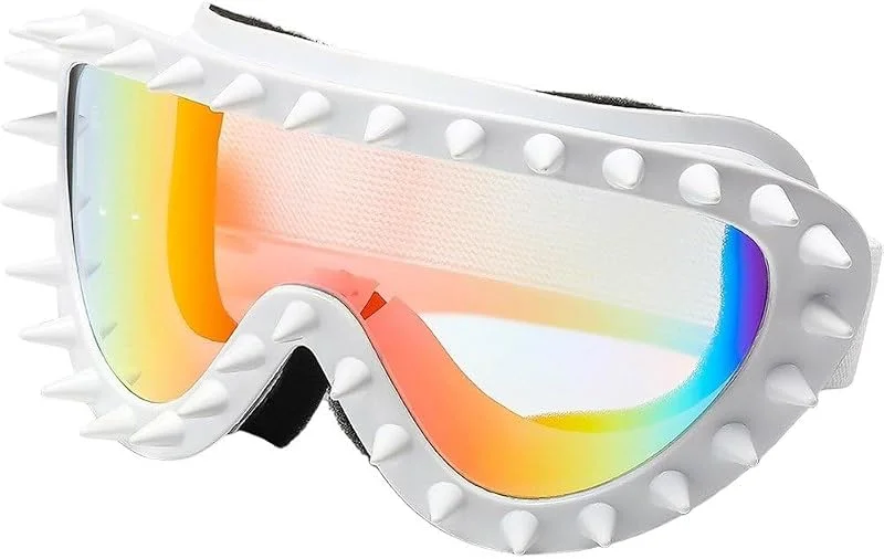 Masque De Ski, Masque De Neige Vintage À Rivets, Protection UV, Verres Colorés, Masque De Snowboard pour Hommes, Femmes Adultes — Equipement ski