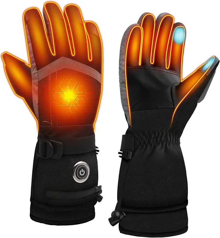 SVPRO Gants chauffants, 5 V 6000 mAh, rechargeables, pour homme et femme, gants chauffants électriques imperméables et coupe-vent pour le ski, la chasse, la moto, la randonnée, le travail en plein air — Vetements ski