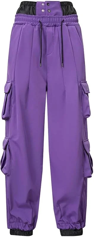 Generisch Pantalon de ski doublé en polaire - Unisexe - Pour homme - Coupe ample - Design uni — Vetements ski