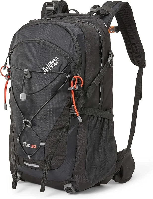 Terra Peak® Sac à dos de randonnée 30L (FLEX 30) moyen pour femme et homme - Sac a dos de trekking, chasse et voyage (respirant, imperméable) - Sac alpinisme, escalade et de jour (ergonomique) — Equipement ski
