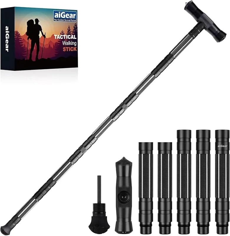 aiGear 5 Tubes Bâtons de Randonnée Réglable en CNC Aluminium — Equipement ski