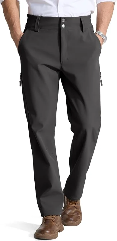 FREE SOLDIER Pantalon d'hiver chaud coupe-vent doublé en polaire pour homme - Taille extensible - Softshell - Pantalon de ski — Vetements ski