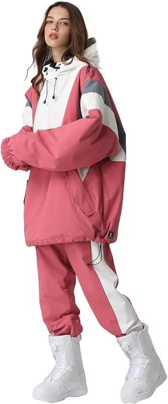 Homme Femme Combinaison de Ski, Ensemble de Vestes et Pantalons de Ski Pour Femme, Combinaison de Ski Hommes Mode Casual Épais Chaud Snowboard Skisuit — Vetements ski