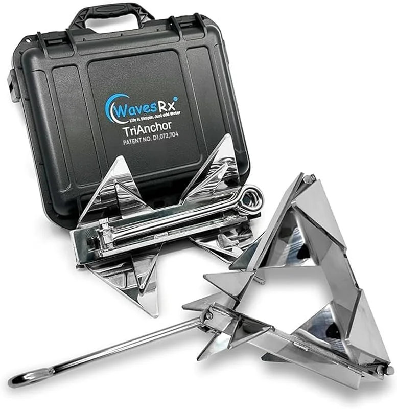 WAVESRX TriAnchor - Kit d'ancrage Pliable en Acier Inoxydable pour motomarines et Bateaux, Fixation instantanée pour Un ancrage sans Effort pour Bateaux et Jet-Skis — Equipement ski