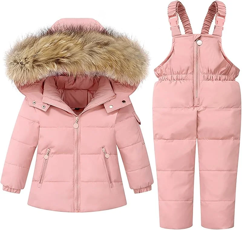 Veste de neige 2 pièces pour enfant, veste à capuche d'hiver et pantalon de neige, combinaison de ski pour garçons et filles, ultra légère — Vetements ski