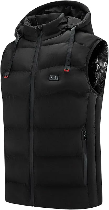 Gilet Chauffant Electrique En Polaire Pour Hommes Hiver Chaud Manteau Doudoune Chauffante Sans Manche Homme Veste Travail 3 Niveau De Chauffan Zones Moto Chasse — Vetements ski