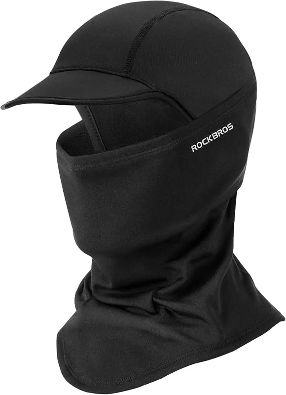 ROCKBROS Cagoule Polaire Balaclava Tour de Cou Hiver Homme Femme Coupe-Vent Thermique Motif, Filtre pour Moto Vélo Ski Running Noir — Equipement ski