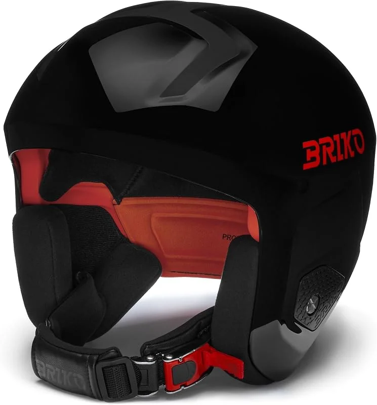 Briko, Helmet Unisexe Adulte, Shiny Black-Orange, M — Equipement ski