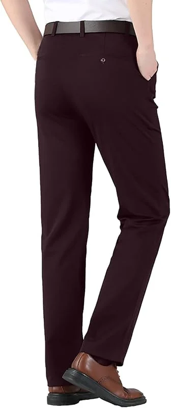 Pantalon Carotte Hommes Taille Élastique Pantalon d'affaires Hommes Haute Mince Couleur Solide Casual Hommes Pantalons Hommes M — Vetements ski