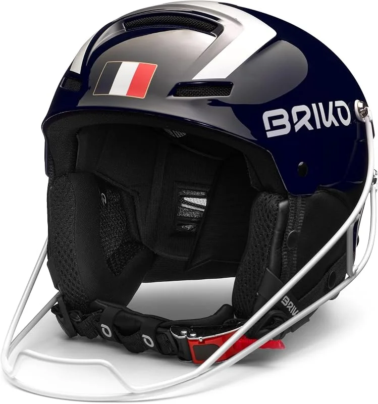 Briko Helmet Adulte Unisexe, Shiny Tangaroa Blue – White, 64 — Equipement ski