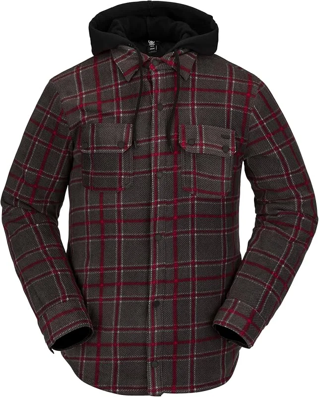 Volcom Field Insulated Flannel Hooded Snowboard Shirt Jacket Veste de snowboard à capuche en flanelle isolée Field Homme (lot de 1) — Vetements ski